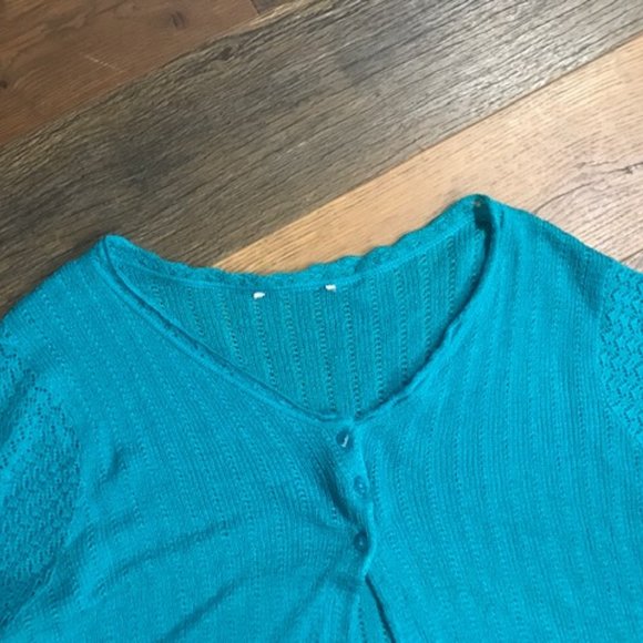 Turquoise Movie Night Sweater - Picture 5 of 7
